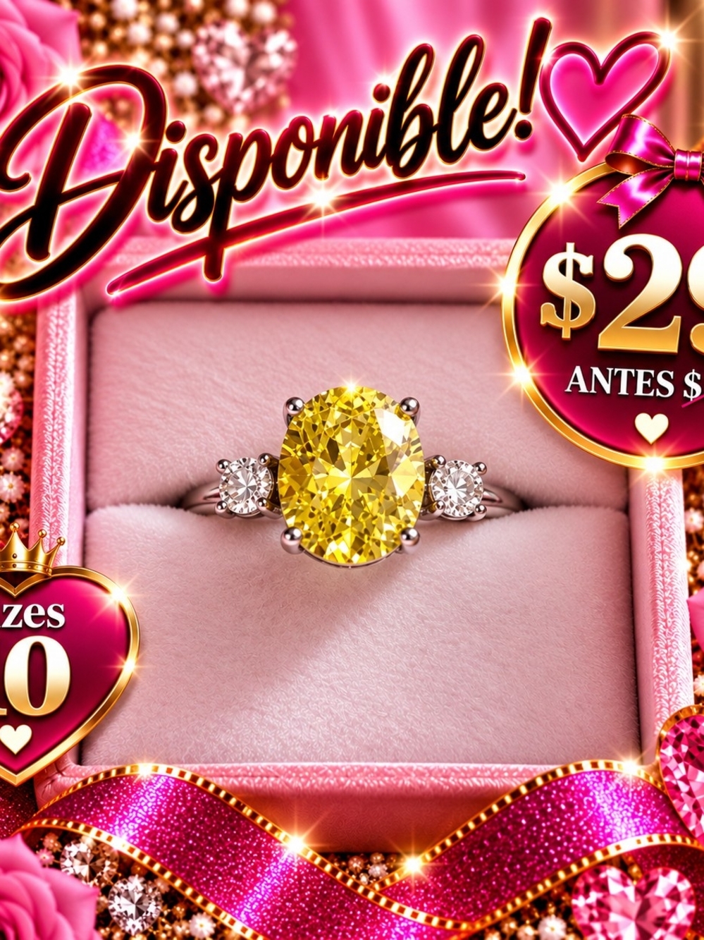 Yellow Sapphire Three-Stone Ring - Women Jewelry